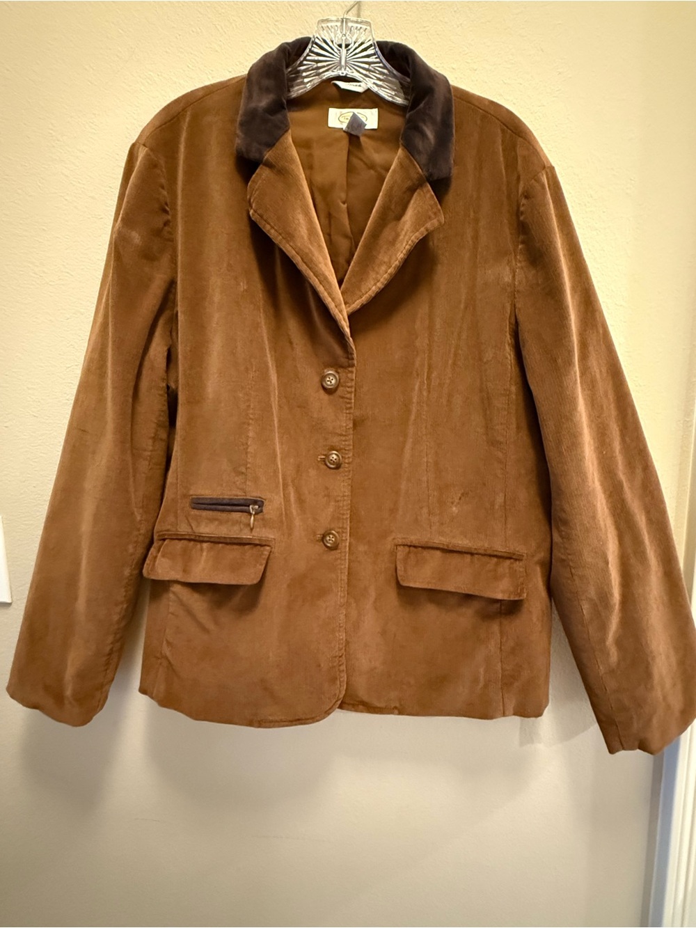 VTG Talbots Micro-Corduroy Blazer Women’s Sz 16 Western Equestrian Dark Academia